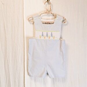 Easter Bunny Cottontail Gingham Shrimp & Grits Kids Jumper Romper 18 m Classic